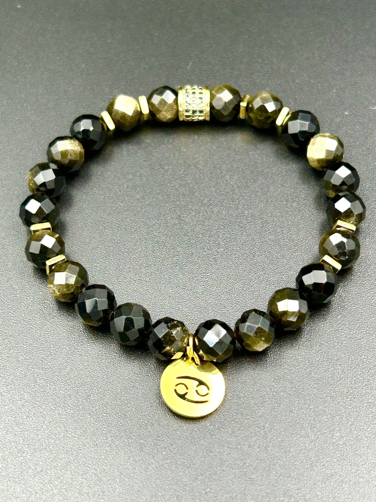 Golden Veil – Gold Obsidyen Taşlı Şık Doğal Taş Bileklik