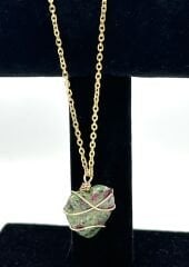 Anyolit Taşlı Kolye (Çelik Zincir)