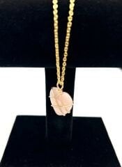 Kalp Şeklinde Pembe Kuvars Kolye