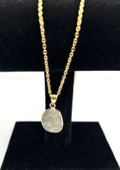 Labradorit Yassı Taşlı Kolye