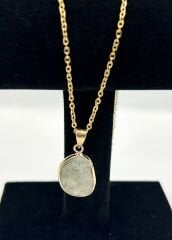 Labradorit Yassı Taşlı Kolye