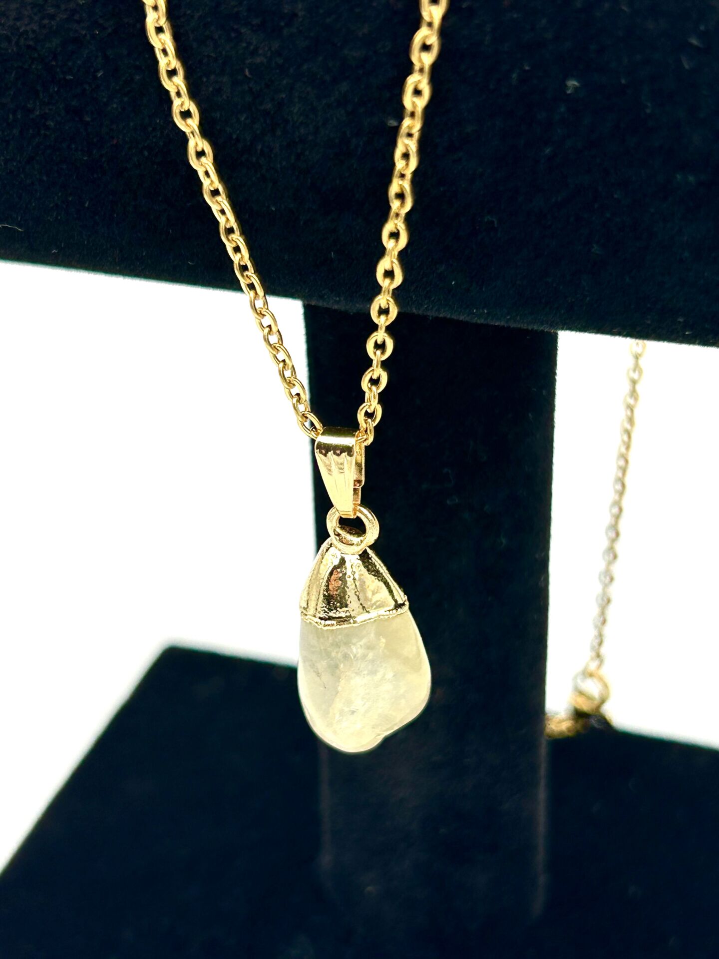 Doğal Sitrin Taşlı Kolye