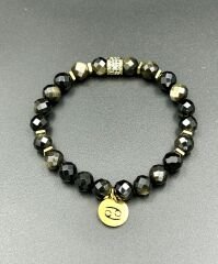 Golden Veil – Gold Obsidyen Taşlı Şık Doğal Taş Bileklik
